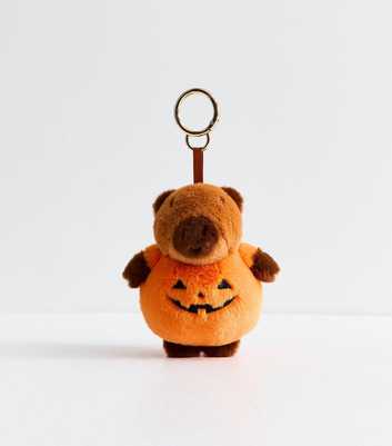 Orange Halloween Capybara Pumpkin Plush Bag Charm