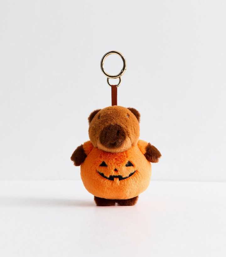 Orange Halloween Capybara Pumpkin Plush Bag Charm