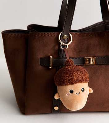 Dark Brown Acorn Plush Bag Charm