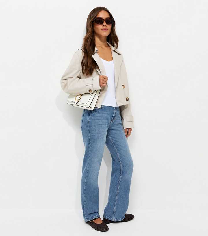 Petite Blue Stretch Cotton Ruby Straight Leg Jeans