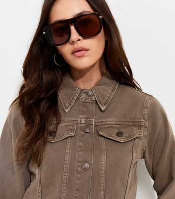 Mink Cotton Cinched Waist Denim Jacket