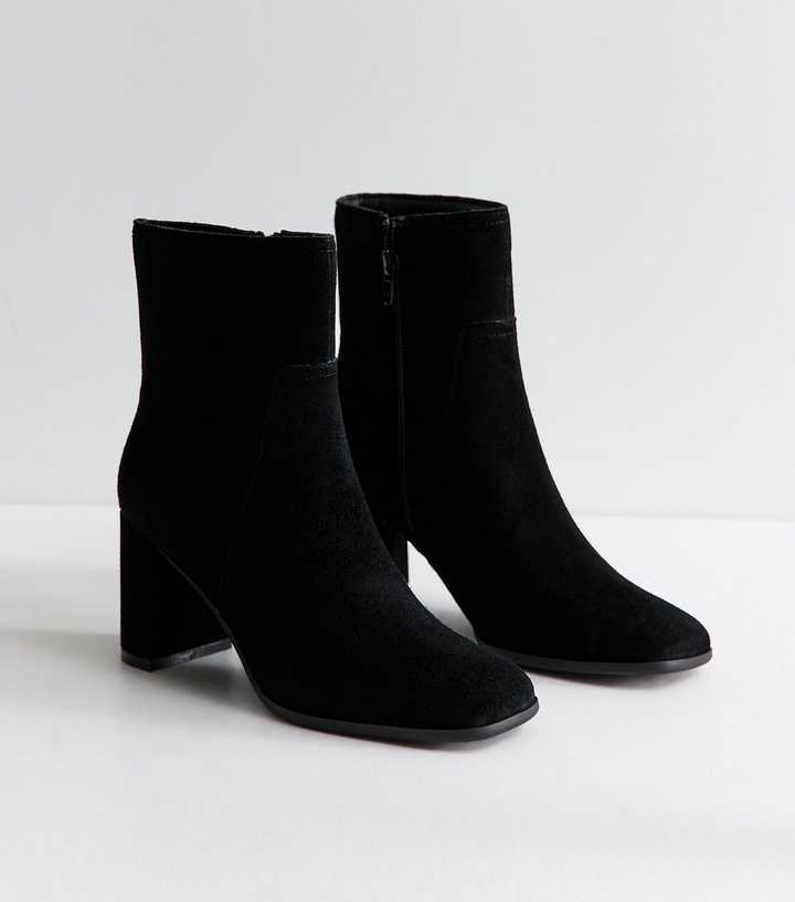 Black Premium Real Suede Ankle Boots
