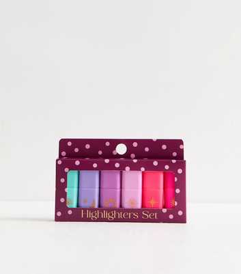 Pack of 7 Dark Burgundy Multicolour Highlighter Pack