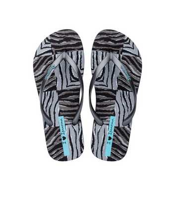 Ipanema Grey Animal Print Flip Flops
