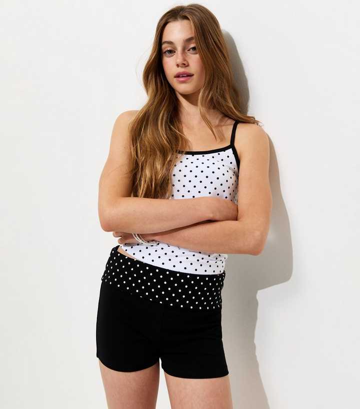 Girls Set Fold Over Polka Short