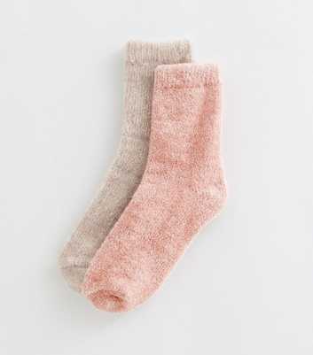 Pack of 2 Pink Glitter Cosy Knit Ankle Socks