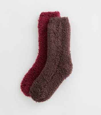 Pack of 2 Red Cosy Knit Ankle Socks