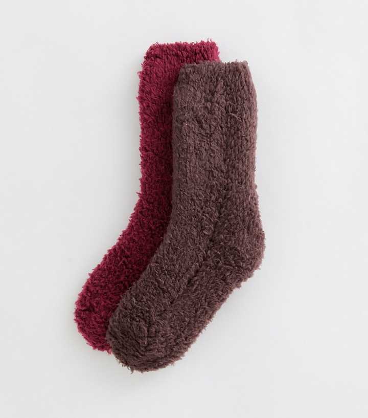 Pack of 2 Red Cosy Knit Ankle Socks