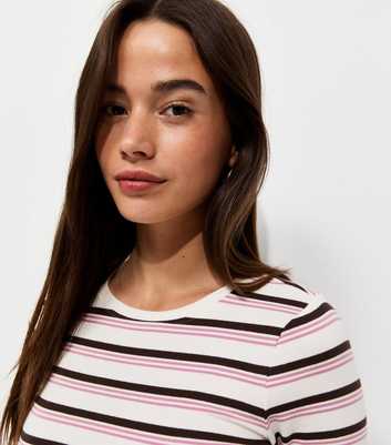 Cream Cotton Rich Striped Long Sleeve Baby Tee T-Shirt