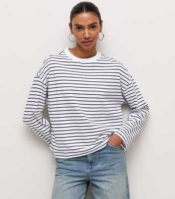 Premium Blue Striped Long Sleeve Top