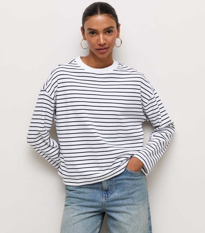 Premium Blue Striped Long Sleeve Top