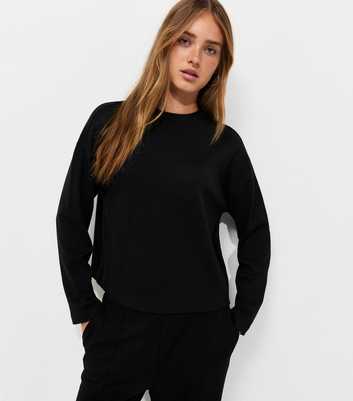 Premium Black Cotton Long Sleeve Skater T-Shirt