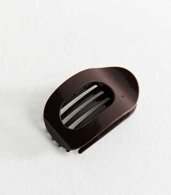 Dark Brown Curved Shiny Cut Out Hair Claw Clip