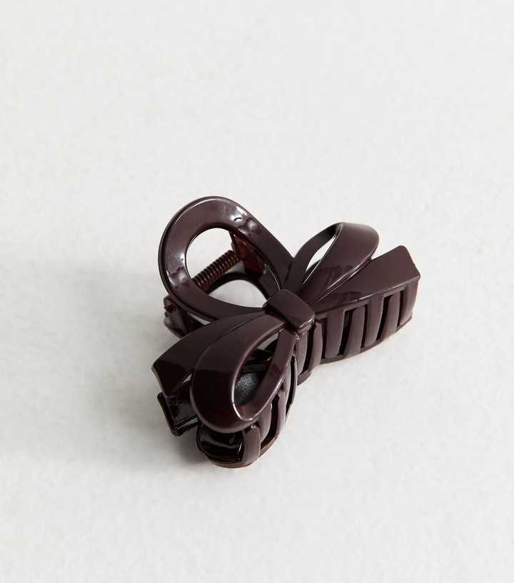 Dark Burgundy Large Bow Hair Claw Clip