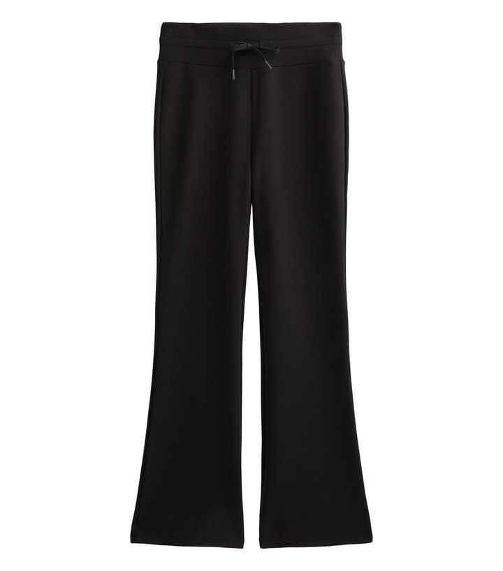 Premium Black Flared Leg Jogger Trousers