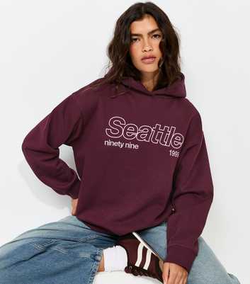 Dark Burgundy Cotton Rich Seattle Hoodie