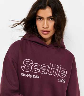 Dark Burgundy Cotton Rich Seattle Hoodie