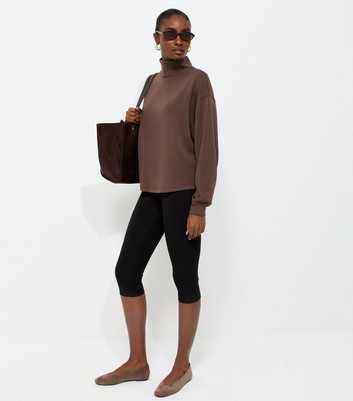 Premium Brown Funnel Neck Sweatshirt