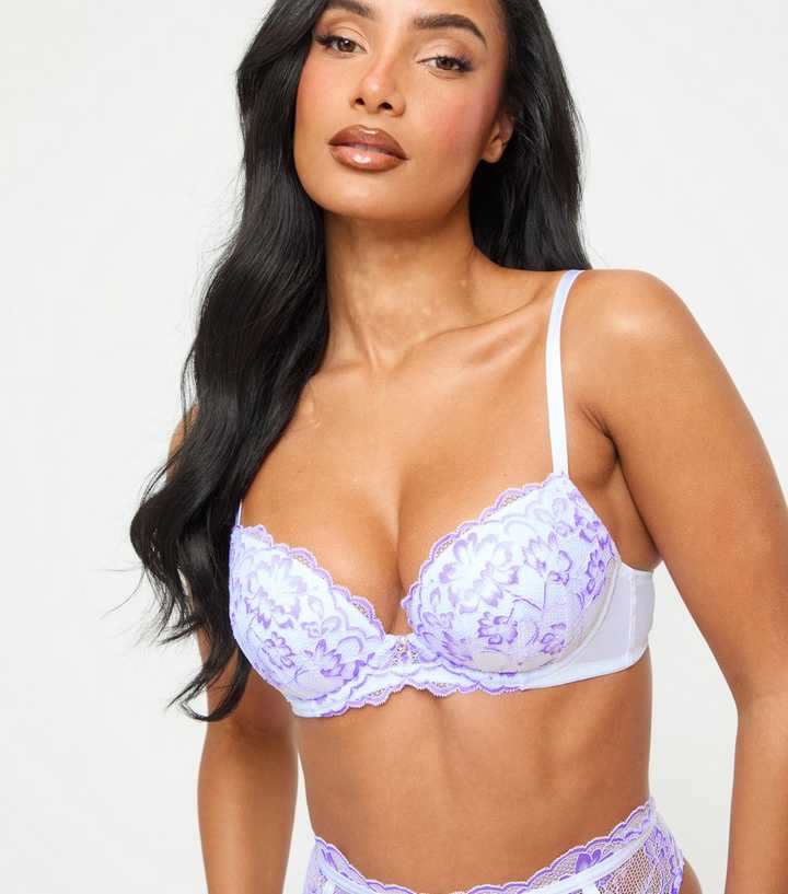 Ann Summers Lilac Sexy Lace Padded Plunge Bra