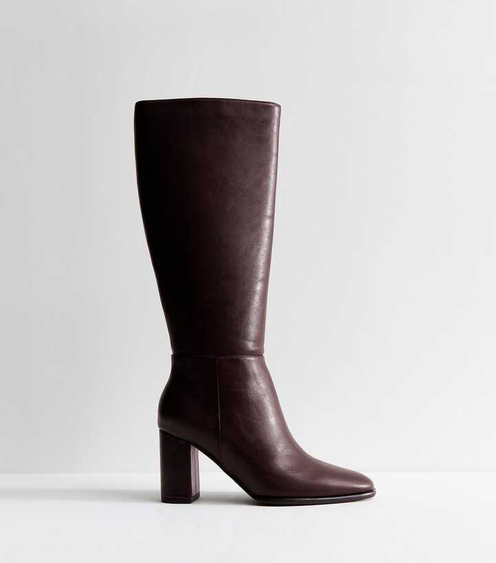 Dark Burgundy Faux Leather Tall Boots