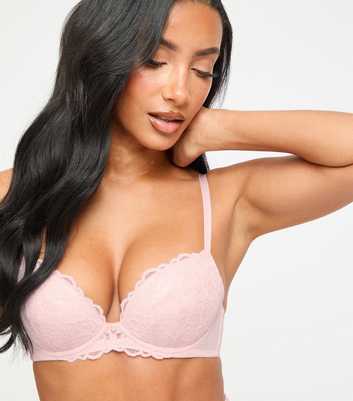 Ann Summers Light Pink Sexy Lace Padded Plunge Bra