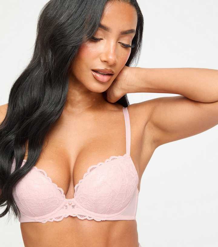 Ann Summers Light Pink Sexy Lace Padded Plunge Bra