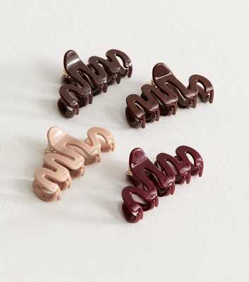 Multicolour Pack of 4 Mini Wiggly Hair Claw Clips