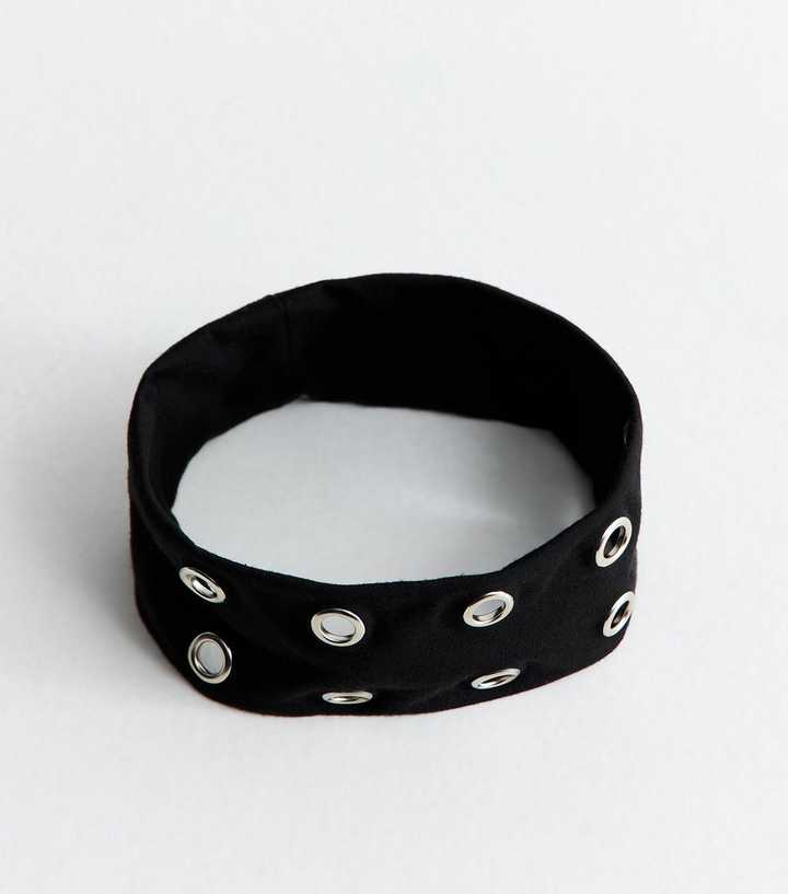 Black Eyelet Stretchy Headband