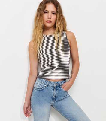 Cream Cotton Rich Striped Tank Top