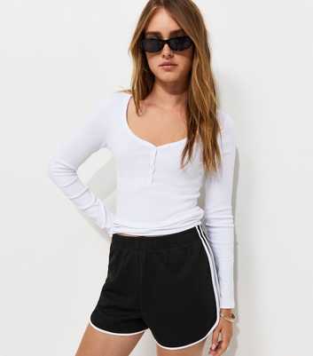 Premium Black Side Stripe Runner Shorts