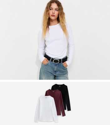 Pack Of 3 Cotton Long Sleeve Tops