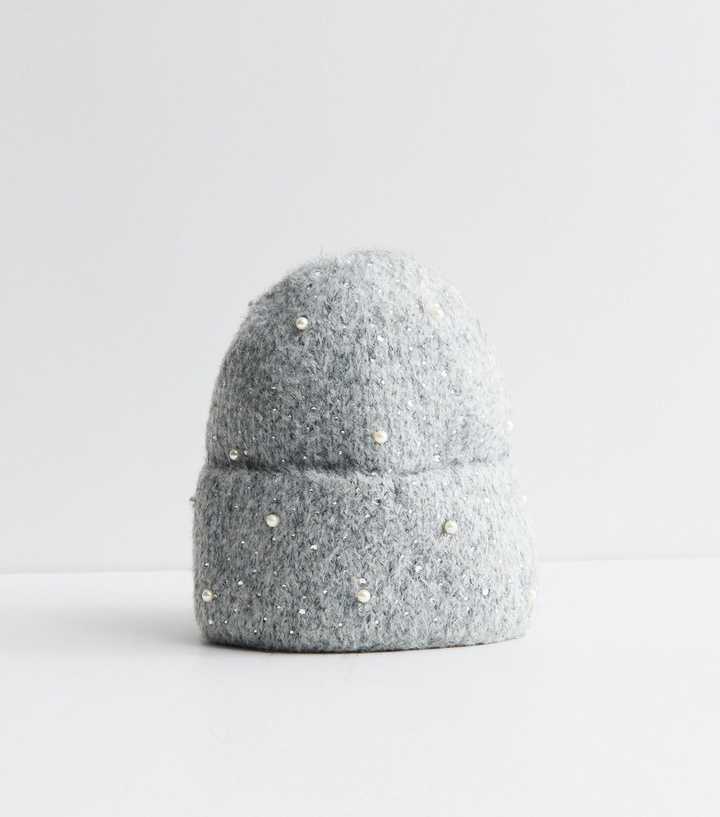 Dark Grey Embellished Beanie