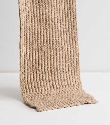 Oatmeal Ribbed Long Scarf