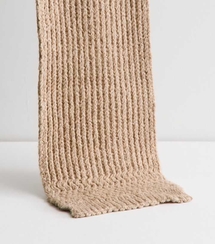 Oatmeal Ribbed Long Scarf