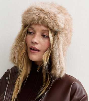 Oatmeal Faux Fur Trapper Hat