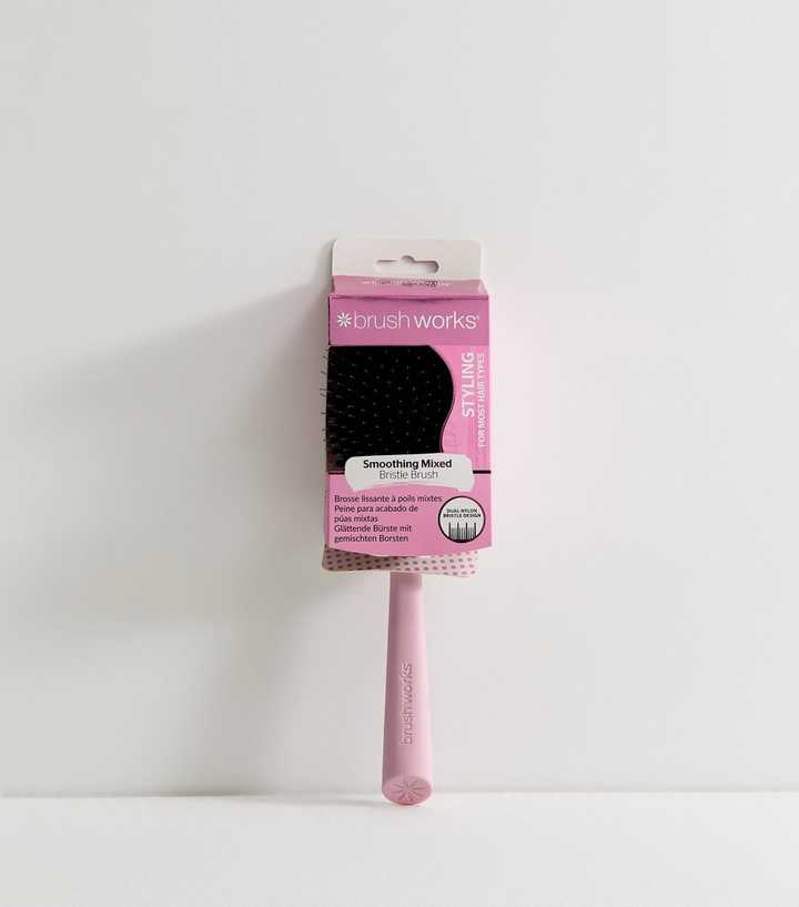 Brushworks Light Pink Smoothing Mixed Bristle Hairbrush