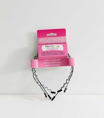Brushworks Pack Of 3 Black Flexi Zig Zag Headbands