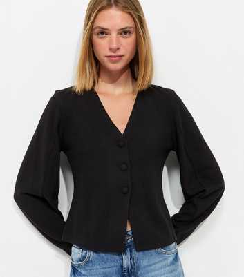Black Soft Touch V Neck Cardigan