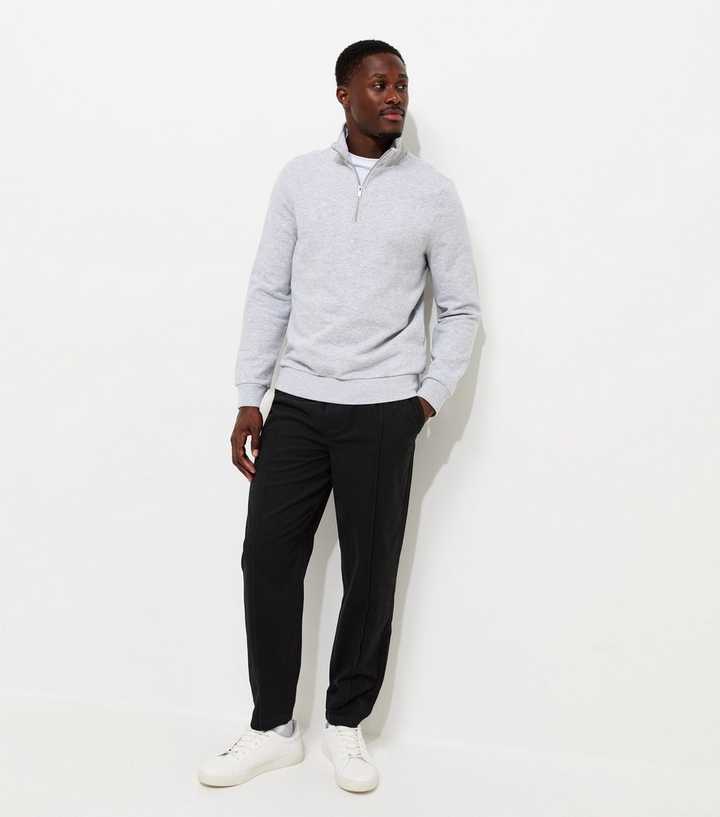 Black Cotton Regular Fit Woven Pintuck Trousers