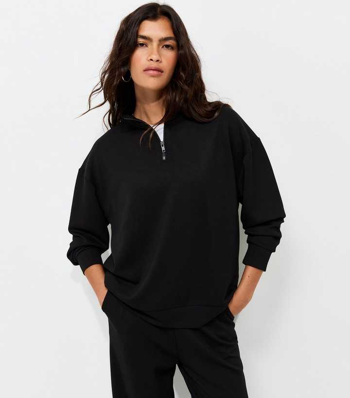 Premium Black Quarter Zip Sweatshirt