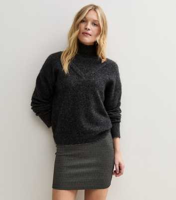 Black Metallic Jacquard Tube Mini Skirt