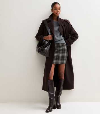 Grey Check Tube Mini Skirt
