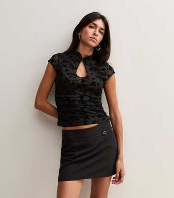 Black Belted Mini Skirt