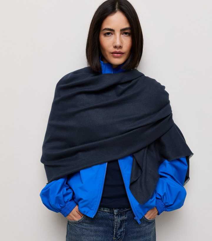 Navy Lightweight Classic Plain Scarf