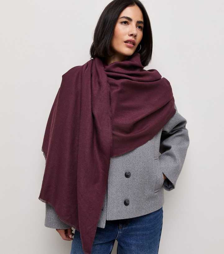 Dark Burgundy Lightweight Classic Plain Scarf
