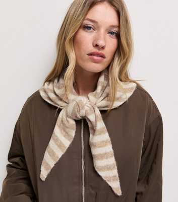 Cream Mini Triangle Stripe Scarf