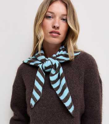 Blue Mini Triangle Striped Scarf