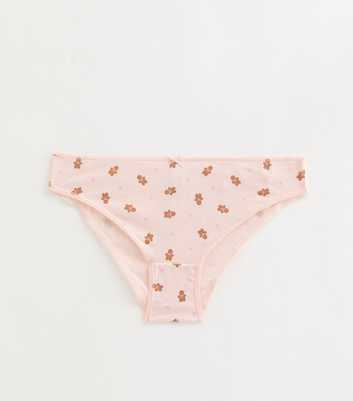 Girls Light Pink Gingerbread Print Briefs