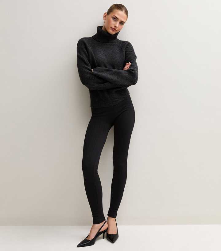 Black Cable Knit Leggings