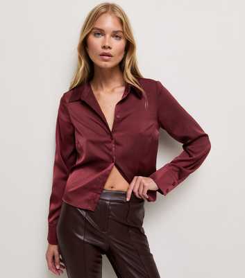 Dark Burgundy Satin Shirt